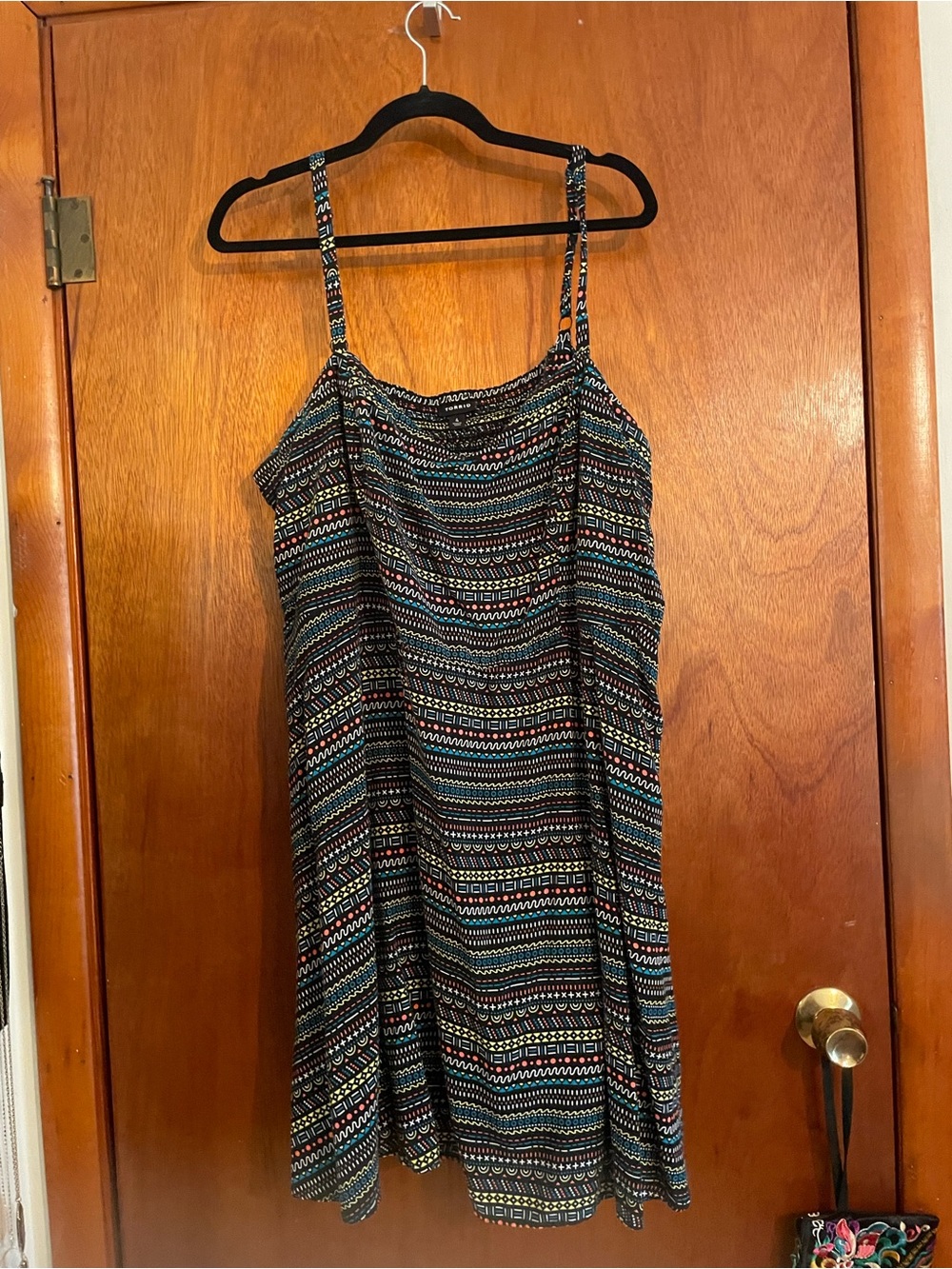 torrid Black Striped Geo-Print Dress